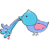 puking bird luck,bird,chicks,blue