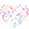 Heart Music Notes Flute