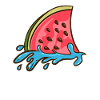 Haifischflosse als Wassermelone