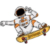 Astronaute Bitcoin Skater Trader boursier