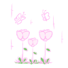 fleurs rose papillon naturelles