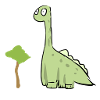 dinosaur animal green tree