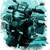 Motorcycle GS black turquoise