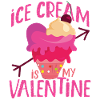 Crème glacée Valentines Day Coeur
