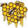 Honeycomb with bees