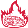 Hot fire steak juicy