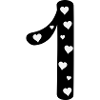 1 birthday with heart