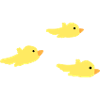 trois oiseaux symbole jaune mouche