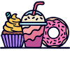 Bonbons Cupcake Donut Snack dent sucrée