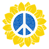 Ukrainian sunflower with peace sign.