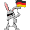 Dabbing Rabbit with German flag