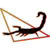 Skorpion in rot/orange