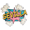 Seville Spain City Font Pop Art Comic