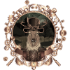 Steampunk deer portrait in antique frame