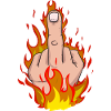 Majeur avec flammes