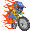 Biker mit Flammen