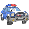 Police car with face