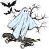 Lustiges Gespenst Skateboard Halloween Geschenk