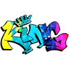 Stile graffiti Splash hip hop colori pittore re