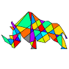 Geometrisches Kamel Puzzle Neonfarben