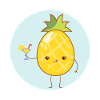 Cute organic pineapple