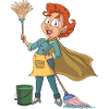 Cleaning lady superheroine