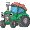 Tractor with face