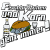 Fischbrötchen und Korn Spruch