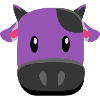 Cow head funny purple animal
