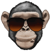 Monkey with Sunglasses Face Funny