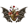 Stunning steampunk heart with wings