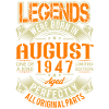 1947 August Birthday Legend