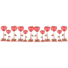 line flowers roses line red