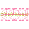 flowers roses pink line grass