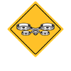 Drohne mit Warnschild Drohnenflieger