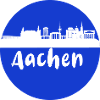 scherenschnitt,aachen,blau,stadt,skyline