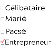 célibataire, marié, pacsé, entrepreneur