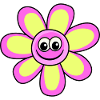 Happy Pink Yellow Flower
