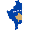Kosova Schriftzug mit Länderflagge