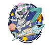 7 anniversaire Astronaut Rockets Space