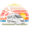 Camping sunset with campervan campervan
