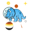 Triceratops Astronaut Gay Bear Pride