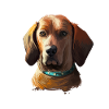Redbone Coonhound Dog Aquarelle Illustration