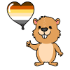 Beaver Heart Balloon Gay Bear