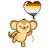 Monkey Heart Balloon Gay Bear
