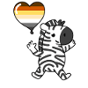 Zebra Heart Balloon Gay Bear