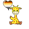 Giraffe with Gay Bear Balloon
