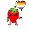 Strawberry Heart Balloon Gay Bear