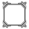 Cool square frame with leaves