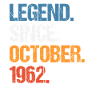Légende depuis octobre 1962 Anniversaire